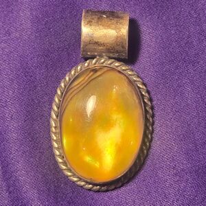 Yellow Stone Mexico Sterling Silver 925 Pendant